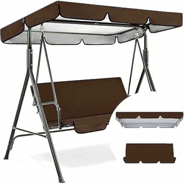 Imagem de Conjunto de cobertura para balanço de pátio de 3 lugares, toldo de substituição para cadeira de balanço, móveis de jardim externos, capa impermeável para balanço.
