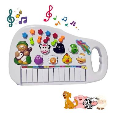 Imagem de Piano Infantil Teclado Musical Para Criança Som Animais Bebê