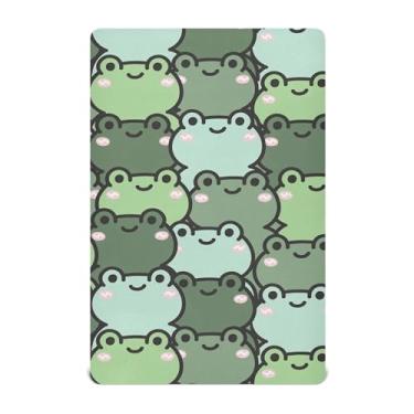 Imagem de SEHANY Lençol de berço de sapo fofo para meninos e meninas, macio, respirável, elástico, lençol com elástico padrão para bebês de 27 x 99 cm