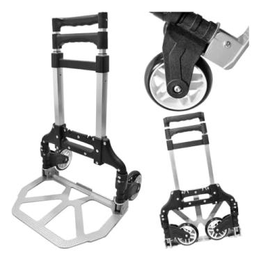 Imagem de Carrinho De Mão de Plataforma Dobrável - Suporta Até 75kg de Carga, Compacto e Resistente para Transporte em Casa, Escritório ou Negócios