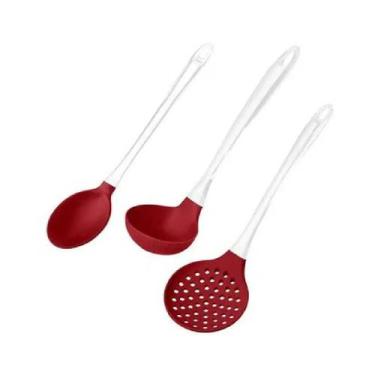 Imagem de Kit para Servir de Silicone Cabo em Acrilico Vermelho Multilaser - UD0