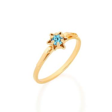 Imagem de Anel Solitario Com Flor E 1 Cristal. Tamanho:18Cor:BRANCO - Rommanel, 