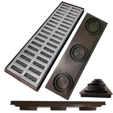 Imagem de Ralo para Laje 15x50 Aluminio Quintal Sacada com Tela Coletor Raso Mar