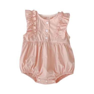 Imagem de Bodies De Algodão Com Bordado Floral De Verão Para Meninas, Sem Mangas