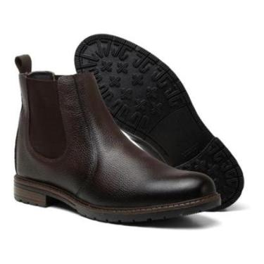 Imagem de Bota Botina de Couro Masculina Chelsea Country Confortável Dia a Dia-Masculino