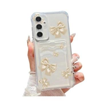 Imagem de Capa Carteira Com Estampa De Laço Para Samsung Galaxy S24 FE S26 S22 S