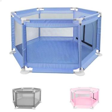 Imagem de Atentu Cercadinho Para Bebê Cor Azul Infantil Chiqueirinho C - Congrat