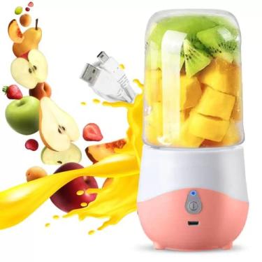 Imagem de Liquidificador Portátil Garrafa Mixer Silencioso Shakeira Coqueteleira Copo Mini Recarregável Usb Elétrico Alimentos Frutas