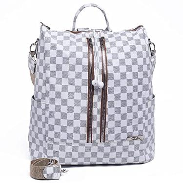 Imagem de Mochila Feminina Casual Furo Fone De Ouvido + Alça Transversal Cor:Branco