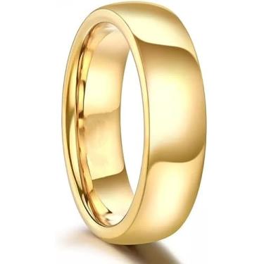 Imagem de Aliança Casamento 6mm Grossa Avulsa Banhada Ouro 18k Tugstenio Semi Jóia Premium