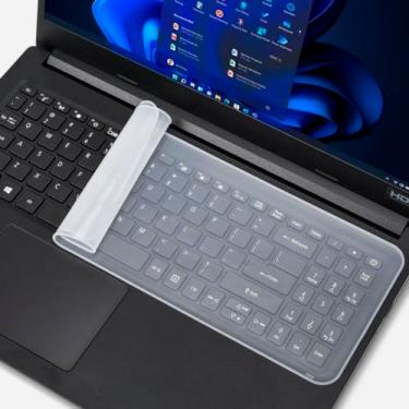 Imagem de Película Proteção para Teclado Compatível com Notebook Laptop Macbook Ultrabook Netbook 15" 15.6 16" 17" Capa em Silicone (15/16 / 17 Polegadas (36x13cm)