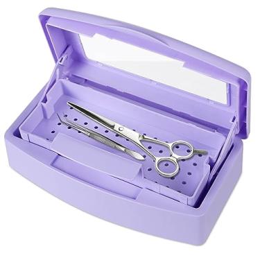 Imagem de Gusnilo Nail Tool Sterilizer Box barbicide Disinfectant Jar Plastic Disinfectant Container Suitable for Nail Tools Hair Salons Beauty Centers and Manicure and Nail Equipment(Purple)