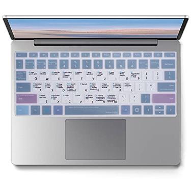 Imagem de Capa de teclado premium Shortcuts para laptop Surface de 12,4 polegadas 2022 Go 2/2021 2020 Microsoft Surface Laptop Go 12,4 polegadas, acessórios de teclado de silicone macio ultrafino, película