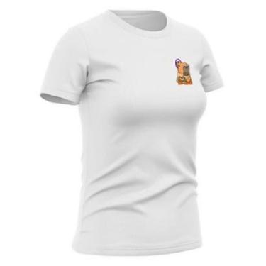 Imagem de Camiseta Feminina Babylook de Algodão Gola Redonda Estilo Casual Confortavel Capivara-Feminino