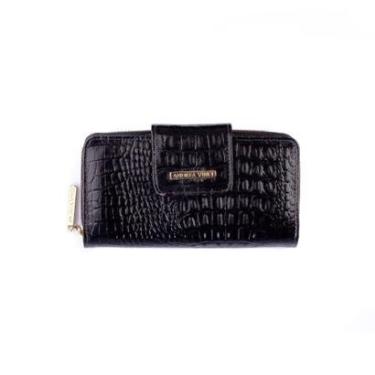 Imagem de Carteira feminina grande de couro croco Cindy-Feminino