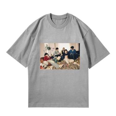 Imagem de Camiseta Txt Dream Week-5th K-pop 2024, camisetas soltas unissex com suporte de pôster impresso, camiseta de algodão Merch, B Cinza, P