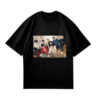 Imagem de Camiseta Txt Dream Week-5th K-pop 2024, camisetas soltas unissex com suporte de pôster impresso, camiseta de algodão Merch, Preto, P
