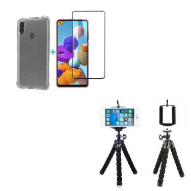 Imagem de Kit Tripé para Samsung Galaxy A11 + Capa + Película Vidro 3D