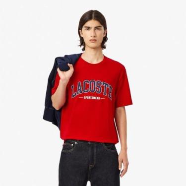 Imagem de Camiseta Lacoste Masculina, Vermelho, GG