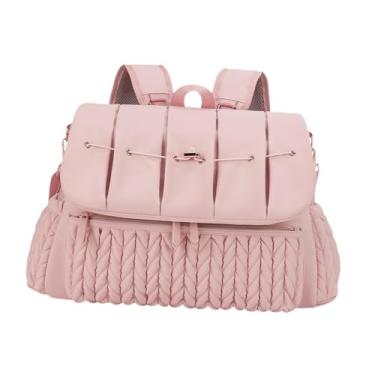 Imagem de Generic Bolsa de Fraldas Mochila Impermeável Multifuncional Viagem Itens Essenciais Bolsa de Troca de Bebê Bolsa de Fraldas para Telefone Brinquedos Chaves, Rosa