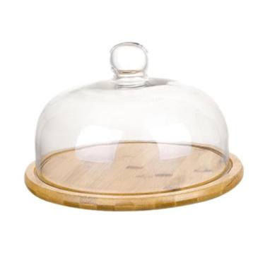 Imagem de DimyFew Suporte para Bolo com Cúpula de Vidro, Bandeja para Apresentação de Sobremesas, grande
