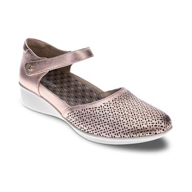 Imagem de Revere Sapatos Osaka Mary Jane – Sapatos confortáveis para mulheres com suporte de arco ortopédico – Couro macio – Salto anabela, Rosa/laser, 10