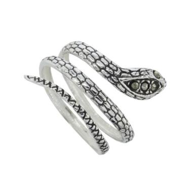 Imagem de Anel Prata 925 Cobra com Marcassitas - Maça de Prata Joias, 15