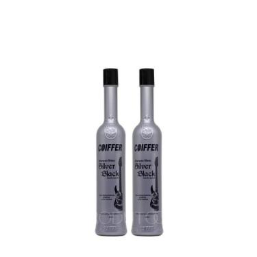 Imagem de 2 Shampoo Gloss Silver Black Coiffer 300ml Cabelos gisalhos