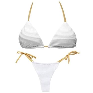 Imagem de Biquíni Glamour Feminino Cortininha Calcinha Fio Amarração - Dexshoes,