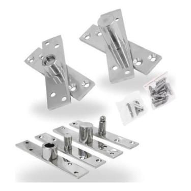 Imagem de Dobradiça Porta Com Rolamento Aço Inox 150Kg Pivô Invisível - AGS