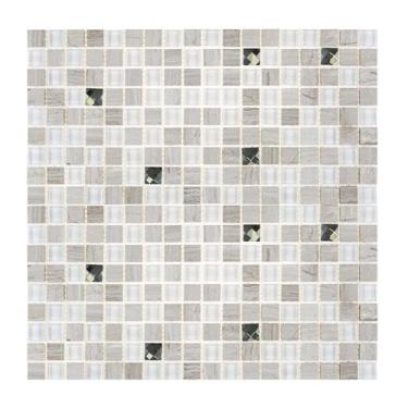 Imagem de Pastilha de Mármore e Vidro Quadrados 1,5cm Diamond Glass Mosaic 6mmx3