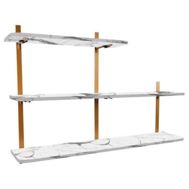 Imagem de Prateleira com 3 Níveis Decoração Sala Escritório Cardiff - Loja da Is