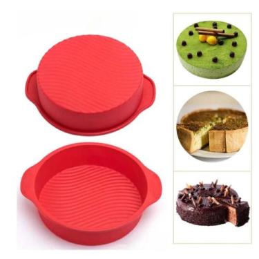 Imagem de Forma Redonda de Bolo Silicone Cake Assadeira de Pão Molde 22cm - Arts