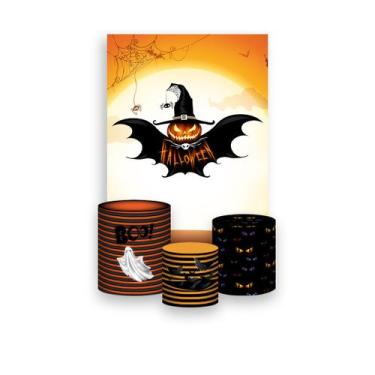 Imagem de Painel De Festa Vertical 1,50 x 2,20 + Trio De Capas Cilindro - Hallow
