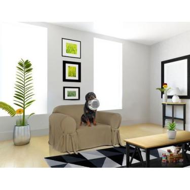 Imagem de Capa para Sofá de 1 Lugar Luxo em Brim Sarja 100% Algodão Confortável 