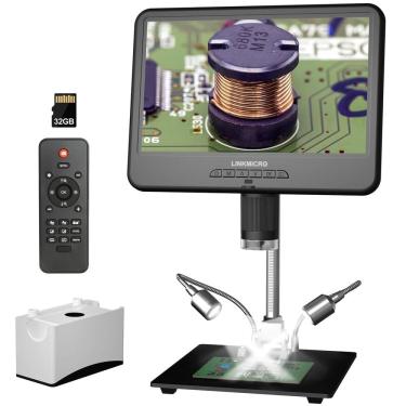 Imagem de Microscópio digital LINKMICRO LM210 LCD 260X de 10,1 polegadas com suporte