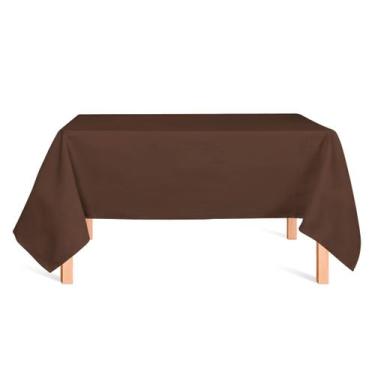 Imagem de Toalha de Mesa Retangular em Oxford Marrom Chocolate, 1,40 x 2,10