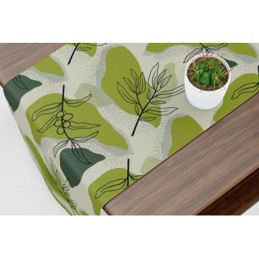 Imagem de Caminho De Mesa Trilho Tropical Orgânico Verde - Core Decore