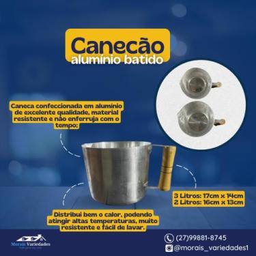 Imagem de Canecão alumínio batido 2 Litros - Morais Variedades