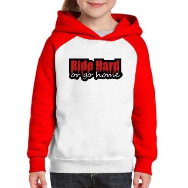 Imagem de Moletom Infantil Ride Hard or go home - Foca na Moda, Branco, Vermelho