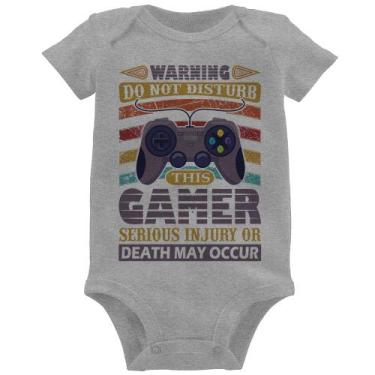 Imagem de Body Bebê Do Not Disturb This Gamer - Foca na Moda, Cinza, M