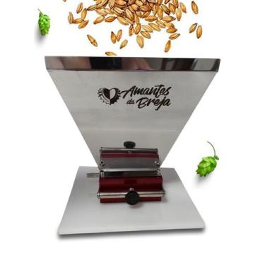 Imagem de Moedor Moinho de Malte 2 Rolos em INOX ALBCF com Funil e Regulagem Mal