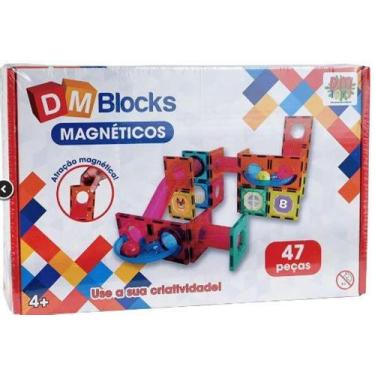 Imagem de Dm blocks magneticos 47 pecas dm brasil - dmt6765 - DM Toys