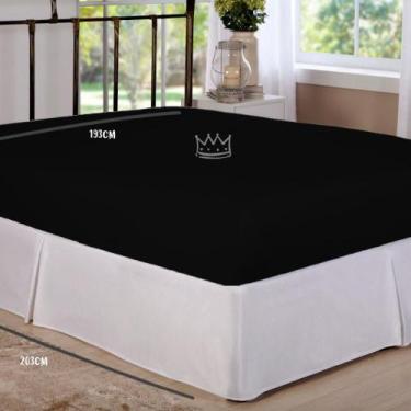 Imagem de Lençol de Elástico Avulso King 1,93m x 2,03m Preto Arrumadinho Enxovai