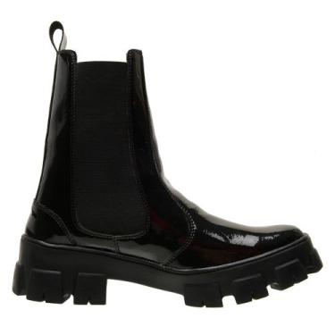 Imagem de Bota Coturno Botina Feminina Cano Médio Elástico Sintético Botinha Pre