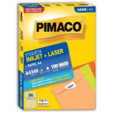 Imagem de Etiquetas A4 A4348 17,0 X 31,0 MM - Caixa com 9600 Unidades - Pimaco