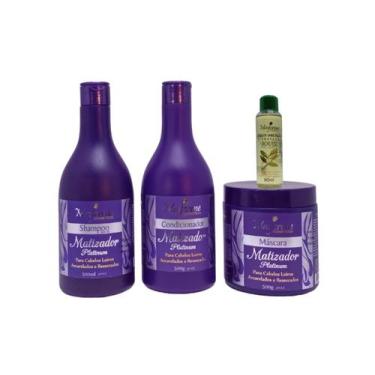 Imagem de Kit Matizador Platinum (Shampoo, Condicionador e Máscara) Maycrene + Ó