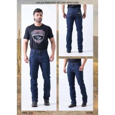 Imagem de Calça Jeans Nelore Country Masculina Rancher, 40, Amaciada