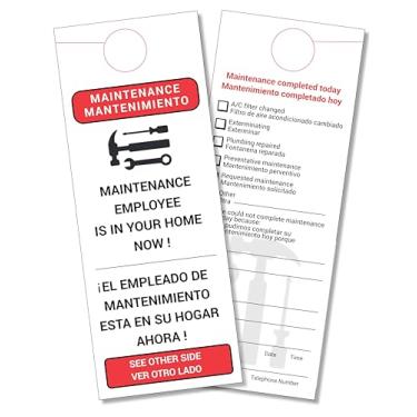 Imagem de Printlink Gancho de porta de manutenção, feito nos EUA - 10,8 cm x 28 cm, projetado para aluguéis e apartamentos de gerenciamento de propriedade, cartolina grossa, 100 por pacote