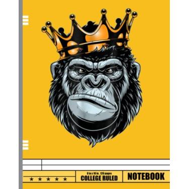 Imagem de Gorilla King Notebook: Monkey Theme/Wide Ruled Notebook Paper for Kids/Large Writing Journal for Homework - Notes - Doodles ... Back to School for Boys Girls Children